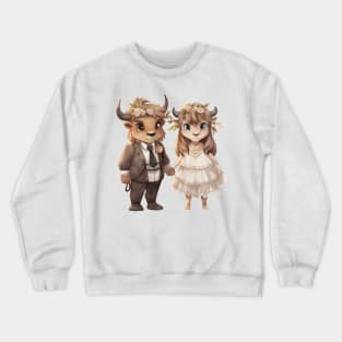 Wildebeest Couple Gets Married Crewneck Sweatshirt